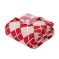thumbnail image 2 of Mainstays Cozy Throw Pink Argyle, 2 of 8