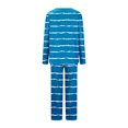thumbnail image 5 of Timegard Pajamas Sets for Women 2 Piece Stripted Long Sleeve V Neck Ruched Top and Pants Fall Pjs Outfits, 5 of 5