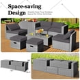 thumbnail image 4 of Costway Ensemble de Mobilier de Terrasse en Rotin 8 Pcs Housse de Rangement Imperméable Coussin Gris, 4 of 10