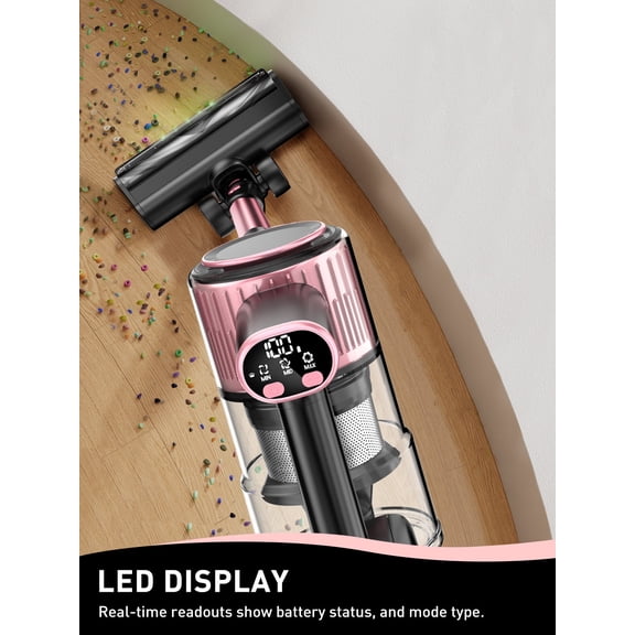 Refurbished Cocbny A27P Cordless Vacuum Cleaner, 8 in 1, Pink