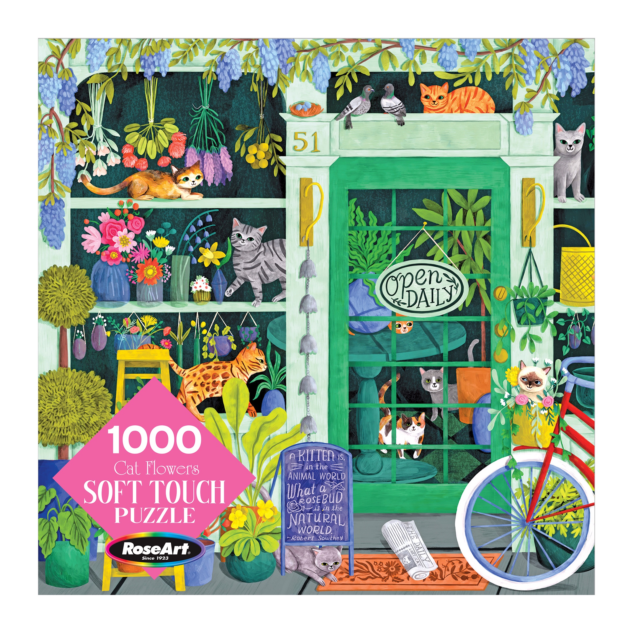 RoseArt - Soft Touch 1000 pièces - Fleurs de chat - Puzzle emboîtable pour adulte
