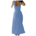 thumbnail image 3 of Timegard Robes d'Été pour Femmes à Larges Bretelles, Encolure Carrée, Sans Manches, Couleur Unie, Coupe Ajustée, Décontractée, Confortable, 3 of 6
