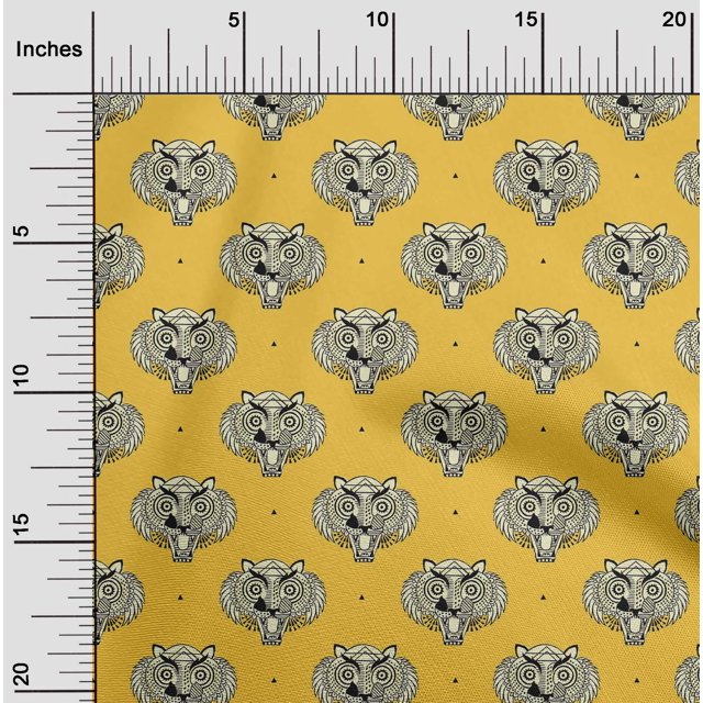 oneOone Viscose Chiffon Fabric Animal Face Block Fabric Prints By Yard 42 Inch Wide