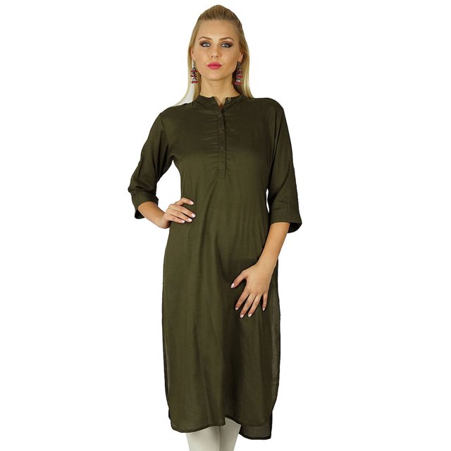 Bimba Tunique Formelle pour Femmes Bourgogne Kurta Kurti Chic Décontractée Vêtements