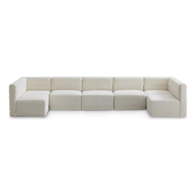 Meridian Furniture Quincy Cream Velvet Modular Sectional