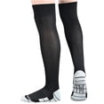 thumbnail image 1 of RXIRUCGD Children's Sports Socks Solid Color Football Socks High Tube Socks Knee High Socks( Black, Size:S ), 1 of 4
