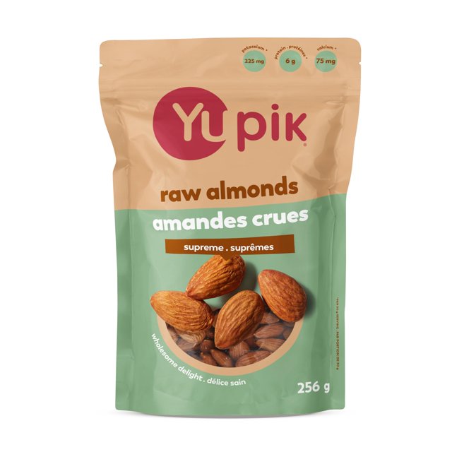 Yupik Supreme Raw Almonds, Gluten-Free, Kosher, Healthy Snacks, High-Quality Raw Nuts, Unflavored, Unsalted, Unroasted, Protein Nuts, 8 Count, 256 g