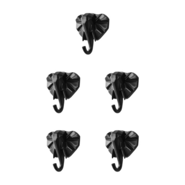 Wweixi Coat Hooks Easy To Install And Wide Application For Added In Daily Life black(elephant) 5Set