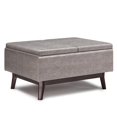 thumbnail image 1 of Owen Pouf de Rangement de Table à Dessus Plateau de 34 Po en Similicuir Gris Vieilli, 1 of 9