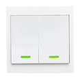 thumbnail image 1 of 2-Channel 433.92MHz Wireless Remote Control Wall Switch, 86 EV1527 Encoded Smart RF Transmitter for Lighting, 0-100m Range, Battery Not Included (12V 27A L828 Required), 86x86x32mm Panel, 1 of 4