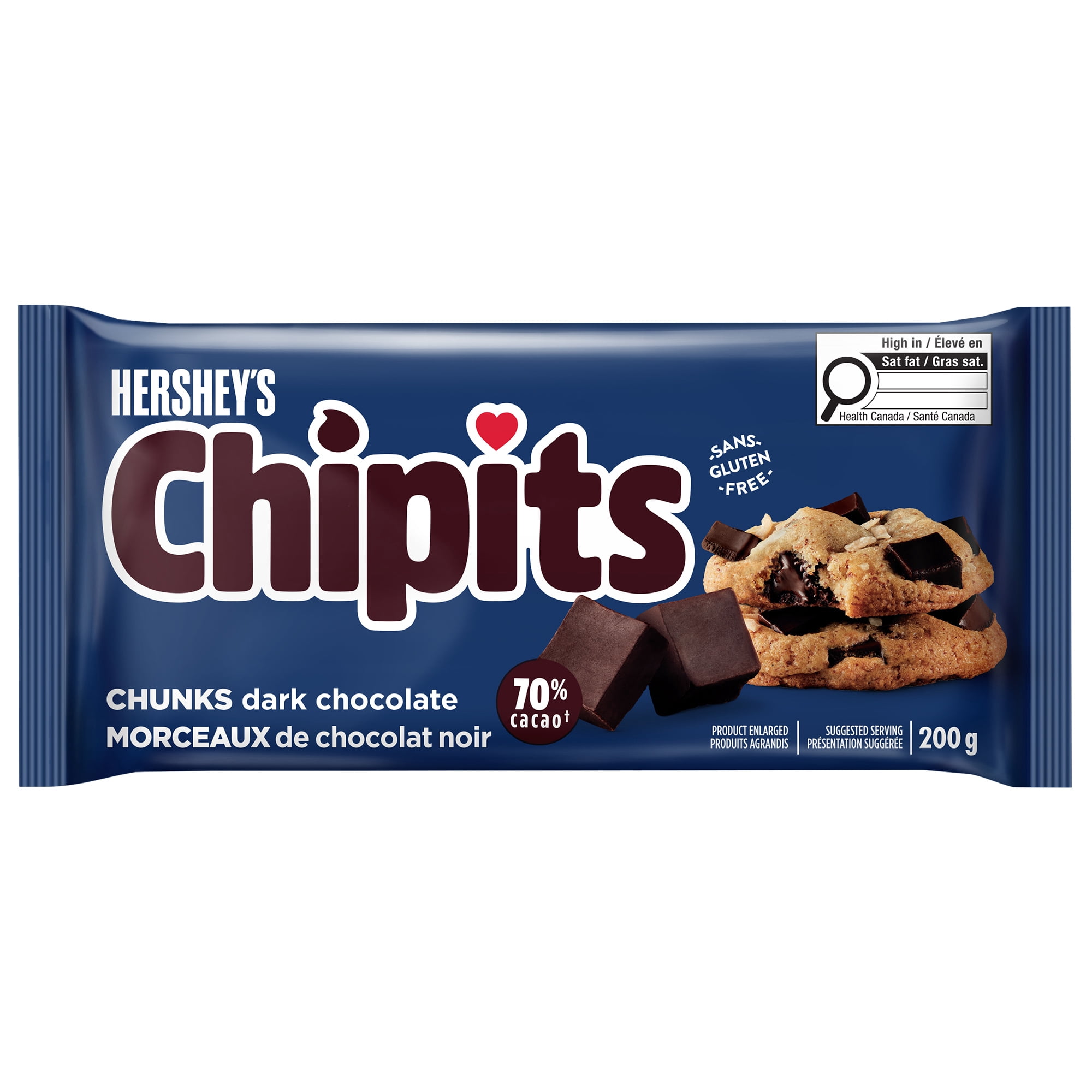 HERSHEY'S CHIPITS 70% Dark Chocolate Chunks, 200g