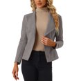 thumbnail image 1 of INSPIRE CHIC Cardigan Ouvert à Manches Longues en Faux Suède pour Femmes, Col Drapé, Gris, 1 of 6