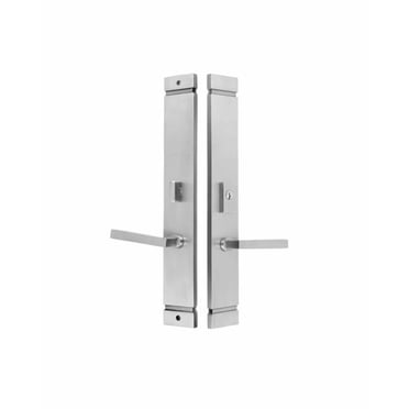 Ensemble de Garnitures pour Serrure Multipoints – Laiton 18′′x2.5′′ Verona / Nickel Satiné et Fini Noir Mat / Actif à Clé et Factice / Mains Gauche et Droite