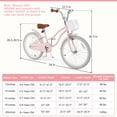 thumbnail image 3 of Prorider 20" Kids Bike with Height Adjustable Handlebar & Seat Hand Brake & Coaster Brake Pink, 3 of 10