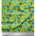 thumbnail image 1 of Soimoi Polyester Crepe Fabric Tropical Leaves Decor Fabric Printed Yard 52 Inch Wide, 1 of 1
