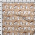 thumbnail image 4 of oneOone Cotton Cambric Light Brown Fabric Asian Kawaii Rabbit Craft Projects Decor Fabric Printed By The Yard 42 Inch Wide, 4 of 4
