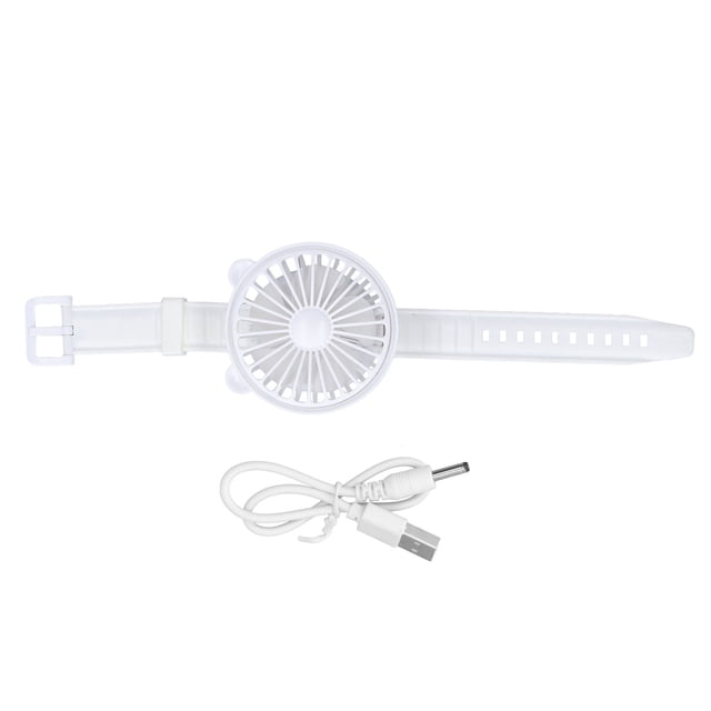 Small Watch Fan, Silicone Watch Fan Wrist Strap Portable Cute For School For Children White