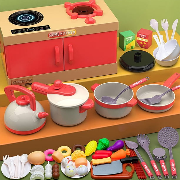 Kit Cuisine Enfant, Accessoire Cuisine Enfant avec Fruits, Légumes