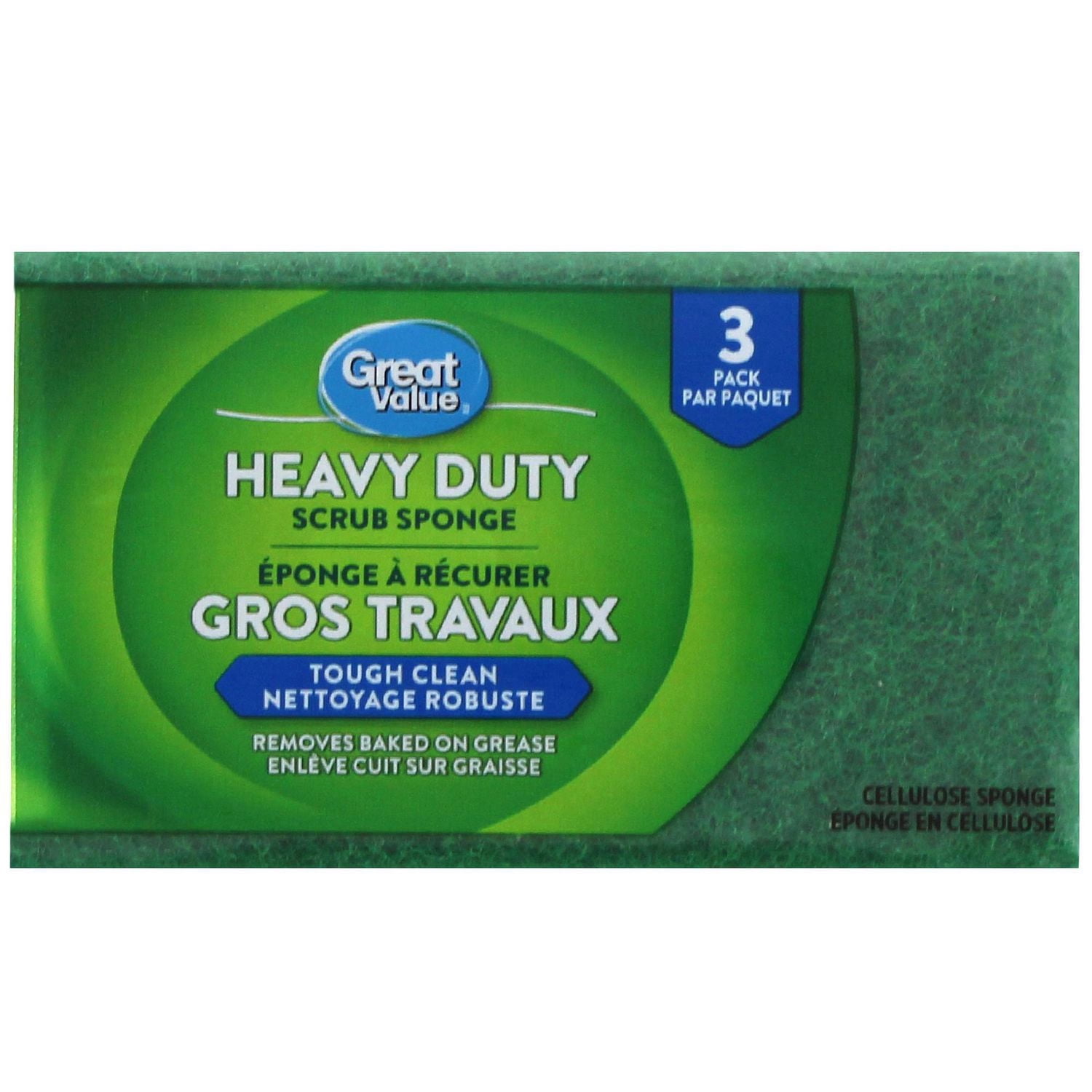 Great Value Heavy Duty Scrub Sponge, 3-Count