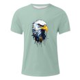 thumbnail image 3 of LUOGENLI T-shirts pour Homme pour Hommes T-Shirt d'Été à Col Rond à Manches Courtes Mode pour Homme Plein Air Loisirs Motif Aigle E T-Shirt T-shirts pour Hommes T-shirts Graphiques Pâques Vert G, 3 of 3