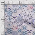 thumbnail image 2 of oneOone Cotton Cambric Bluish Violet Fabric Asian Japanese Pattern Sewing Craft Projects Fabric Prints By Yard 56 Inch Wide, 2 of 4