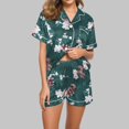 thumbnail image 2 of Rbaofujie Robes pour Femmes Vêtements de Nuit Femmes Décontracté Imprimé Col Rabattu Blouse à Manches Courtes Mode Short Pyjama Ensemble Peignoir pour Femmes, 2 of 5