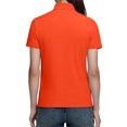 thumbnail image 4 of FRSASU Polos pour Femmes à Manches Courtes, Boutons, Col à Revers, Hauts d'Été, Tenue de Bureau Décontractée, T-Shirts Basiques, Orange m(m), 4 of 6