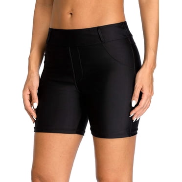 Charmo Womens Swim Shorts High Waist Swimsuits Shorts Swim Short with Pockets