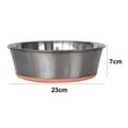 thumbnail image 2 of Silicone Stainless Steel Pet Dog Bowl Water Basin Anti-Slip Bottom Large Capacity, 2 of 5
