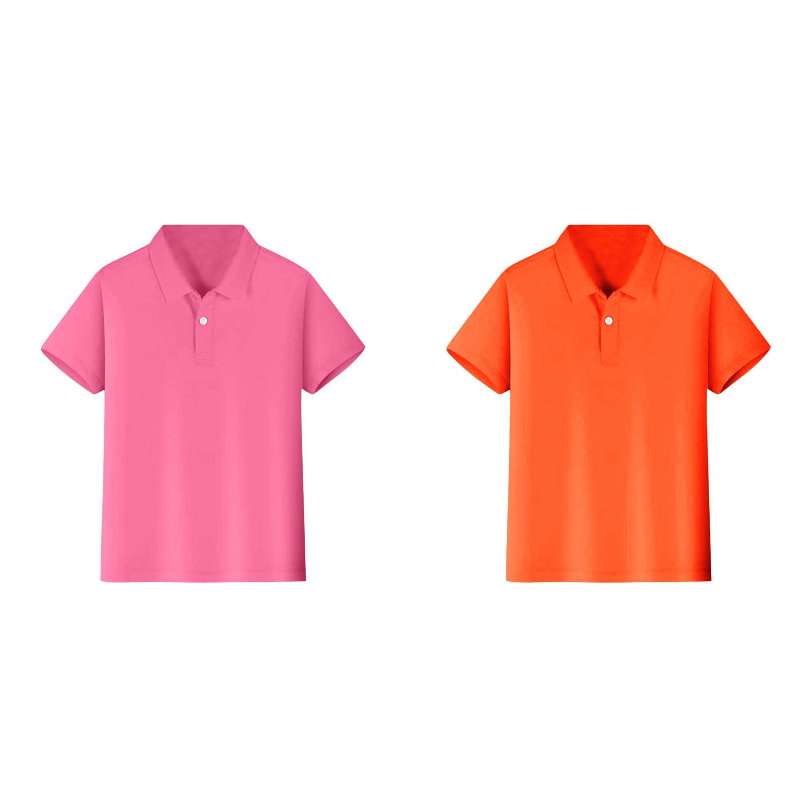 2 Pack(Orange 1PCS & Red 1PCS) Multipack Boy Thermal Short Sleeve Shirt Button Closure Undershirts Size 5 Comfortable & Soft Fabric