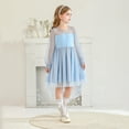 thumbnail image 4 of GDREDA Robes d'Été pour Filles 2025 Printemps Robe à Manches Longues pour Filles Robe en Maille Bleu Ciel, 9-10 Ans, 4 of 9