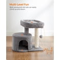 thumbnail image 3 of FEANDREA Cat Tree Tower with Sisal-Covered Scratching Posts, Light Grey, 3 of 8