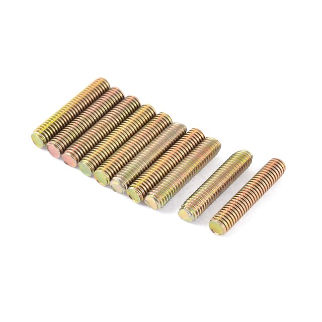 Unique Bargains 1mm Pitch M6 x 30mm Male Threaded Rod Bar Stud Bronze Tone 10 Pcs