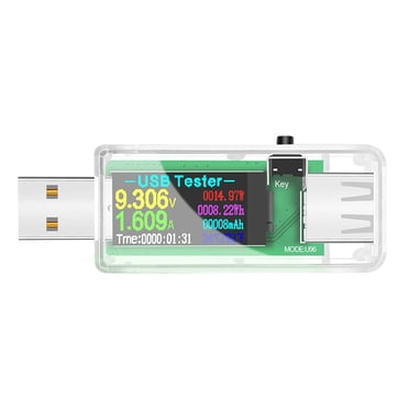 TFixol Compteur de Puissance Numérique USB Multifonction avec Écran Couleur IPS pour la Surveillance en Temps Réel de la Tension, du Courant et de l'Alimentation - Boîtier Transparent