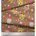 thumbnail image 3 of Soimoi Silk Fabric Floral & Owl Cartoon Fabric Prints by Yard 42 Inch Wide, 3 of 3