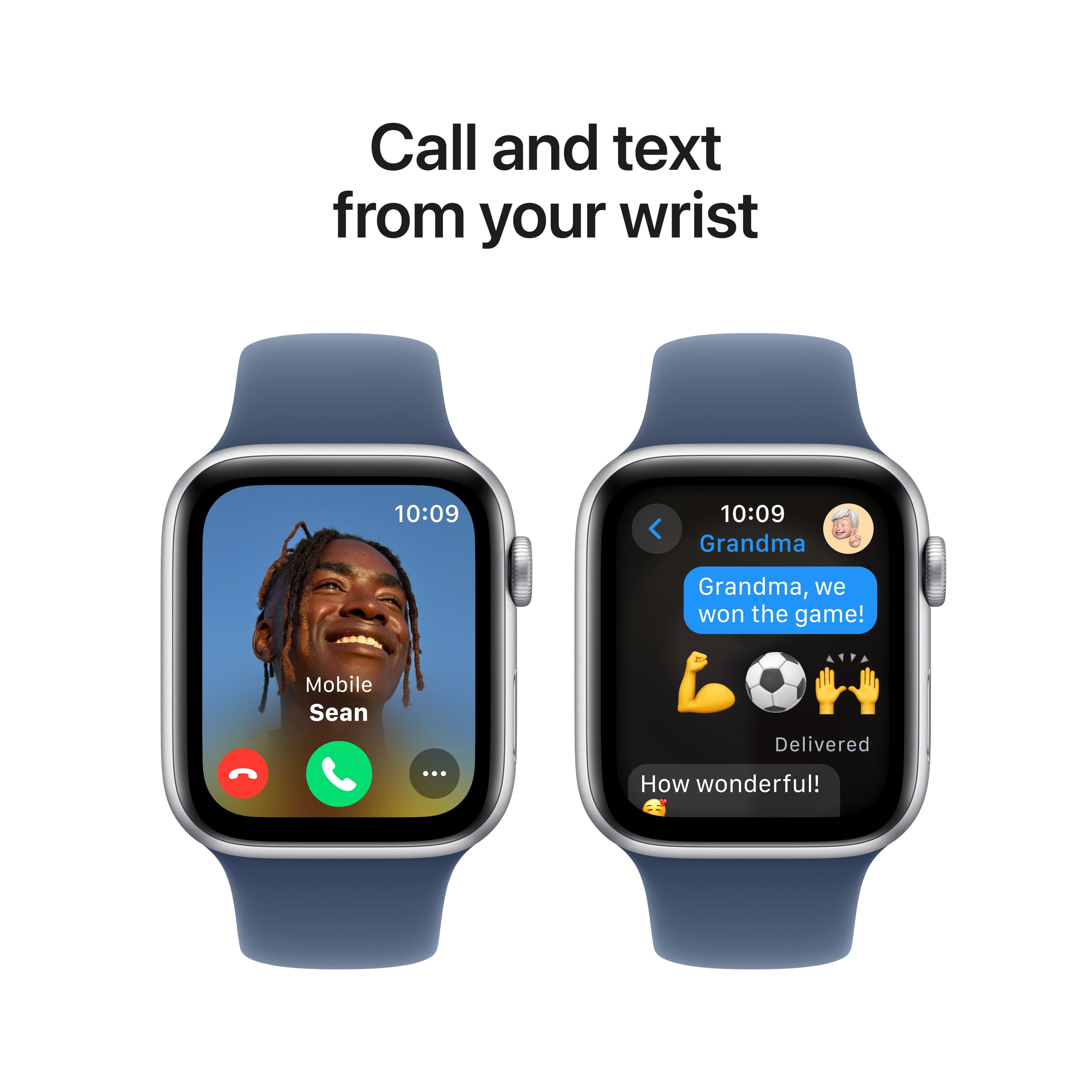 Apple Watch SE2 40mm GPS boîtier aluminium argent avec bracelet sport denim M/G