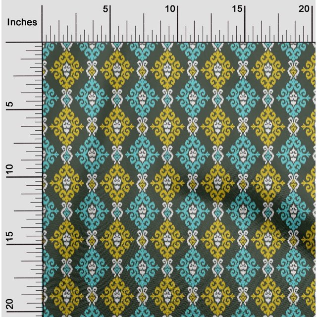 oneOone Silk Tabby Fabric Swirl Ikat Print Sewing Fabric BTY 42 Inch Wide