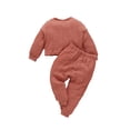 thumbnail image 3 of Xingqing 2 Pcs Chandail Tricoté à Manches Longues pour Bébé Fille Garçon, Chandail Molletonné, Hauts, Pantalons, Vêtements d'Automne Hiver, 3 of 7
