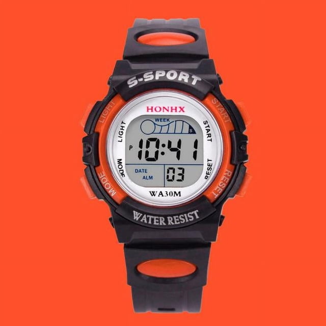 EGNMCR Children Boys Digital LED Sports Watch Kids Alarm Date Watch Gift A Watch