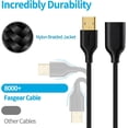 thumbnail image 2 of Fasgear USB 2.0 Extension Cable 10ft, a Male to a Female USB Extension Lead for Charging and Syncing - USB Extender for Printers |Cameras|Mouse|Keyboards & Other Computer Accessories(3m,Black), 2 of 5