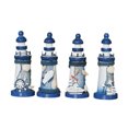 thumbnail image 1 of Lighthouse Decor Nautical Marine Model Mediterranean Style Hand Painted Lighthouse Nautical Fish Net Shell Buoy Decor - Size 5X5X13CM (Random Style), 1 of 8