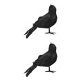 thumbnail image 4 of kurtrusly Horror Props For Halloween - High Simulation Black Crow Ornament For Festive Crooked crow 2Set, 4 of 6