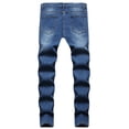 thumbnail image 2 of Kmbangi Men Casual Jeans+Solid Color Long Trousers with Broken Holes, 2 of 9