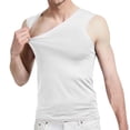 thumbnail image 1 of LOVZFMLL Camisoles pour Hommes Chandail à Enfiler T-shirt Uni Extérieur Élastique Ajusté Sans Marquesr Débardeur Uni à Col en V, 1 of 5