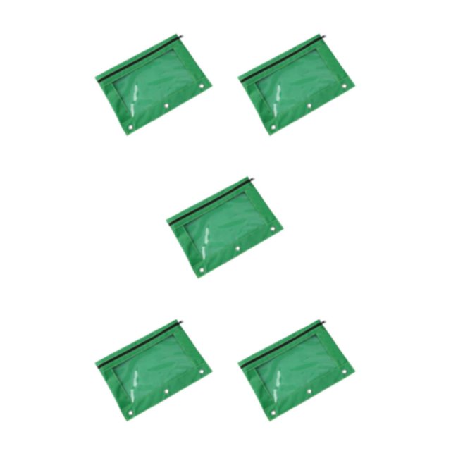 Decodeary Durable Pouch For Organizing Documents In Office Portable Zippered Pouch Green 5Set