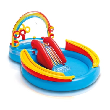 Intex Rainbow Ring Inflatable Play Center, 117" X 76" X 53", For Ages 2+