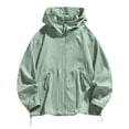 thumbnail image 2 of Txeol Mens Breathable Running Workout Hooded Jacket Sun Shirt UPF 50+ Sun Protection Shirts Rash Guard Athletic Full Zip Hoodies Limited Time Deal,Green,XXXXL, 2 of 9