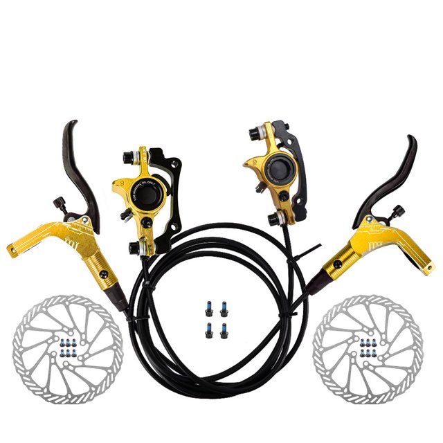 QualitChoice Disc Brake Set Professional Bikes Accessories Components Cycling Accessories Wheel Stopping Braking Kit Golden Double Sides/Discs