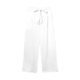 thumbnail image 4 of Amzcrzy Pantalon Capri pour Femmes Pantalon en Lin à Jambe Droite Taille Élastique Pantalon Habillé à Cordon Pantalon Uni Pantalon Décontracté pour Femmes avec Poches, 4 of 8