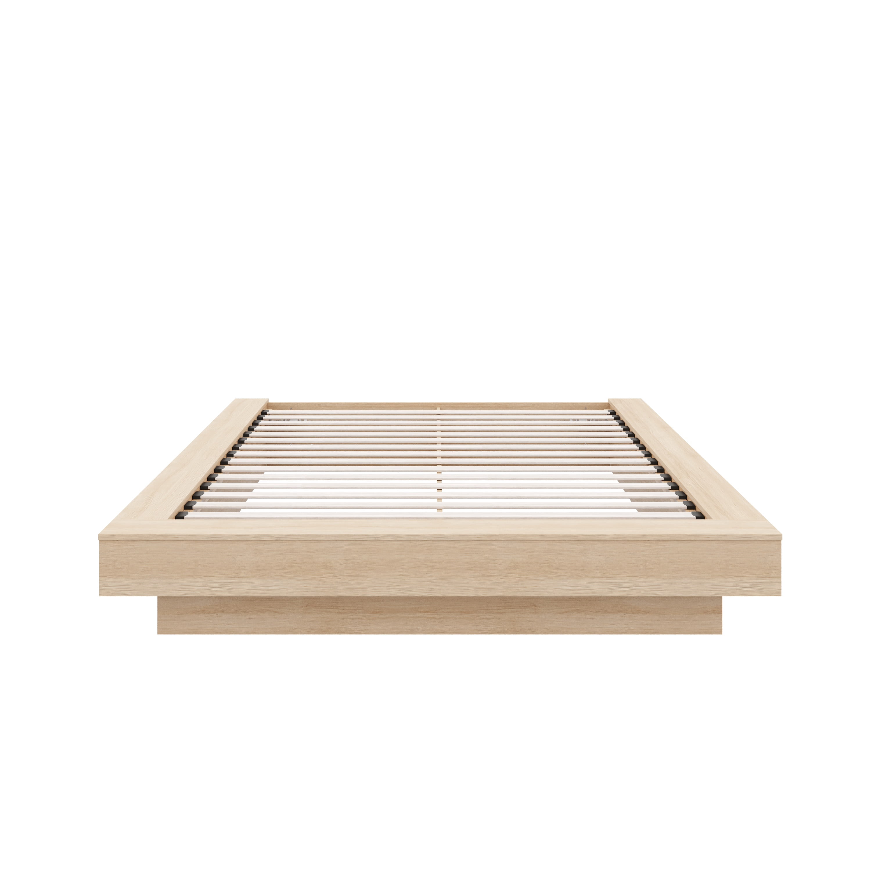 Cadre de lit plateforme Nexera Marconi Queen Size en chêne blond naturel